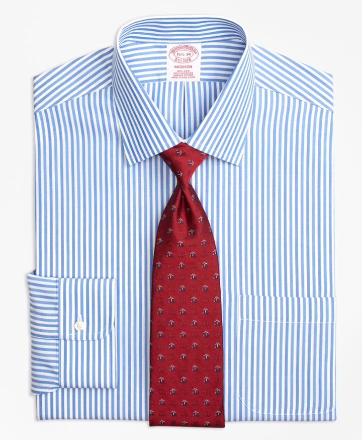Brooks Brothers Regular Fit Classic-fit Dress Shirt, Non-iron Tonal Bengal Stripe