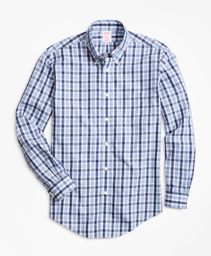 Brooks Brothers Men's Non-iron Madison Fit Outline Check Sport Shirt