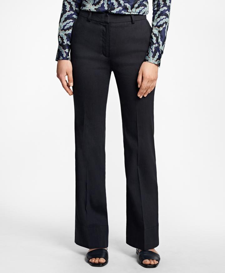 Brooks Brothers Women's Wide-leg Stretch Linen-blend Pants