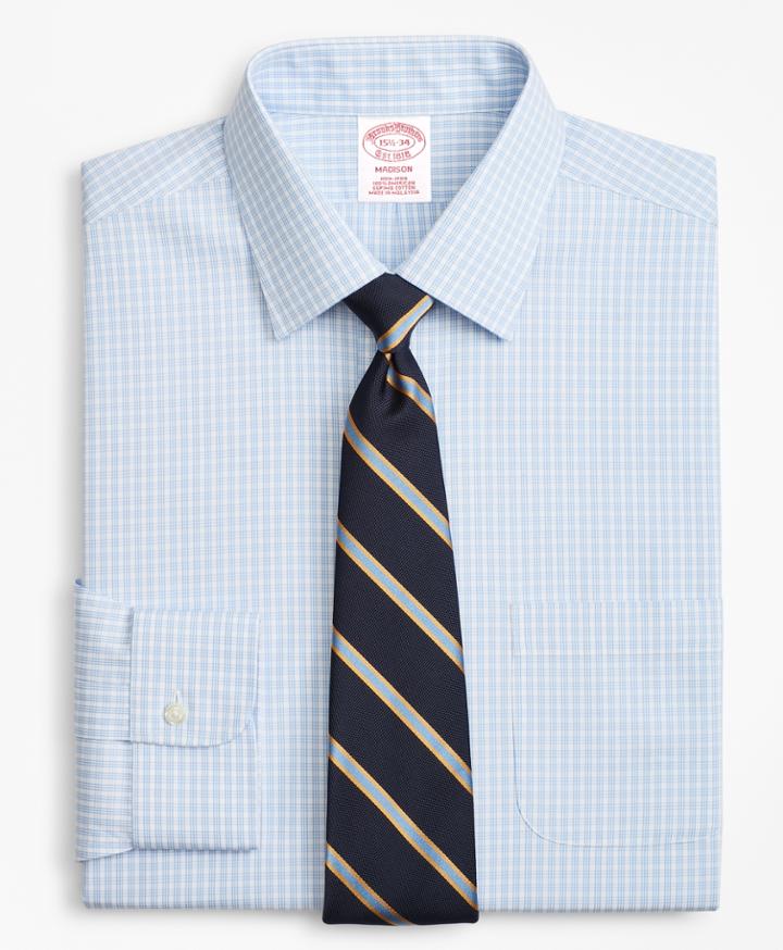 Brooks Brothers Men's Regular Fit Classic-fit Dress Shirt, Non-iron Triple Check