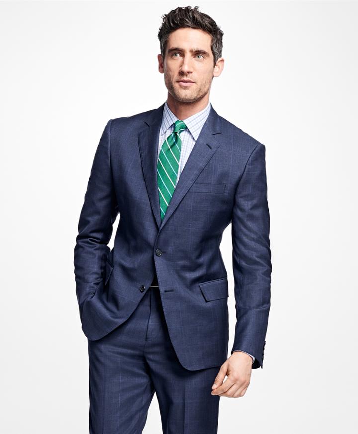 Brooks Brothers Men's Regent Fit Plaid 1818 Suit