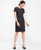 Brooks Brothers Polka-dot Striped Wool-blend Dress