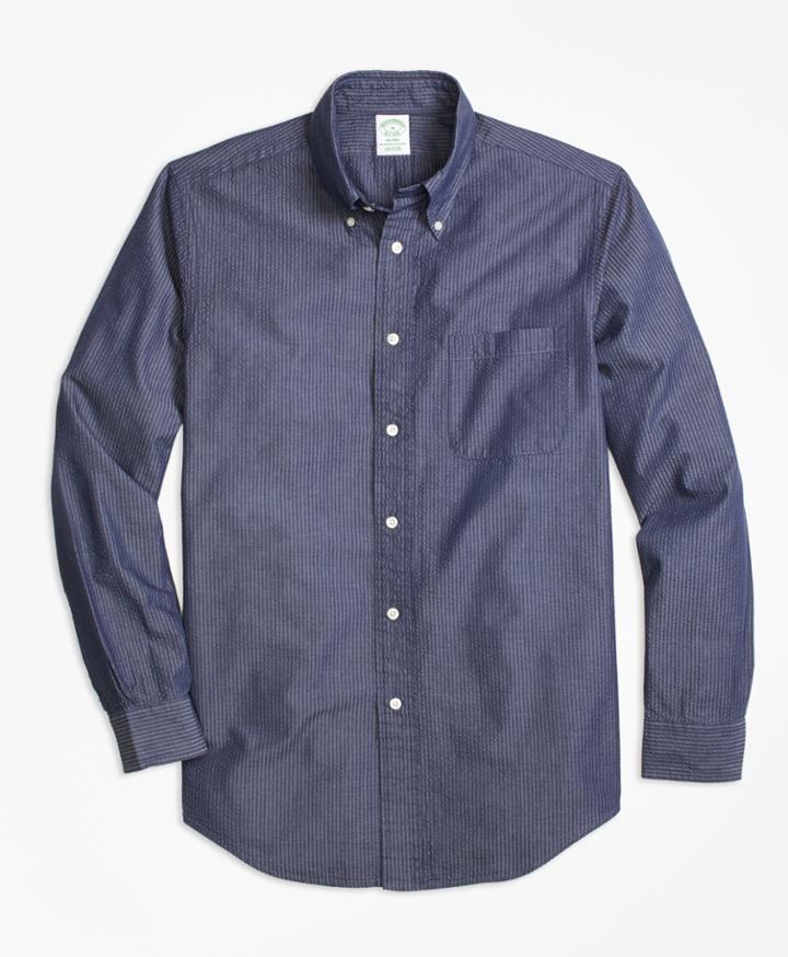 Brooks Brothers Men's Milano Fit Seersucker Sport Shirt