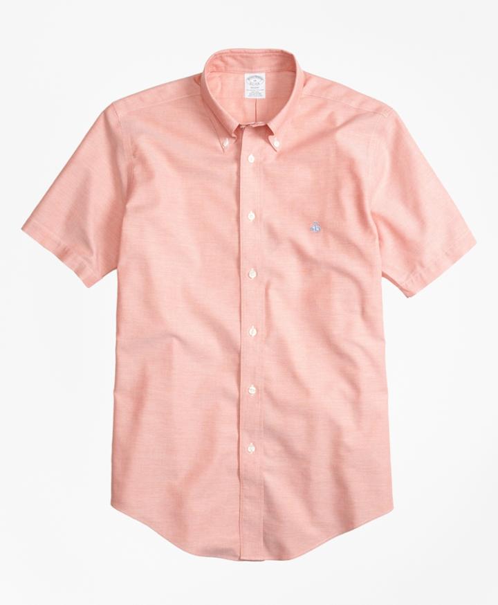 Brooks Brothers Men's Non-iron Brookscool Regent Fit Short-sleeve Sport Shirt