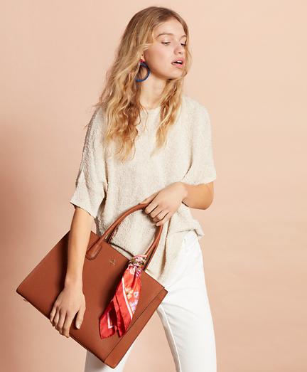 Brooks Brothers Pebbled Leather Tote Bag