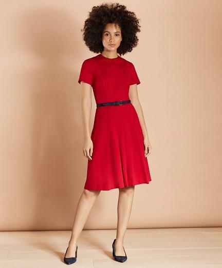 Brooks Brothers Ponte Knit Pleated Dress