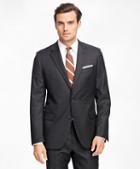 Brooks Brothers Fitzgerald Fit Saxxon Wool Charcoal Plaid 1818 Suit