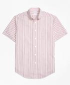 Brooks Brothers Regent Fit Triple Stripe Seersucker Short-sleeve Sport Shirt