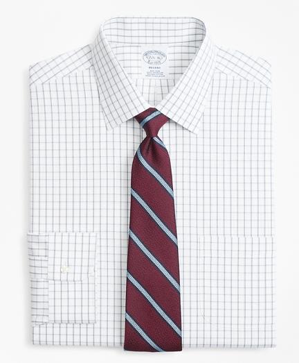 Brooks Brothers Regent Fitted Dress Shirt, Non-iron Overcheck Windowpane