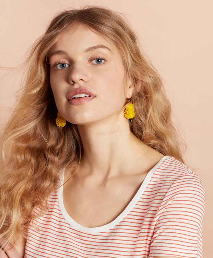 Brooks Brothers Women's Beaded Pom-pom Earrings