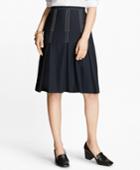 Brooks Brothers Women's Pleated Wool Crepe Skirt