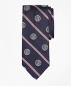 Brooks Brothers Men's Micro-bb#1 Stripe With Crest Tie
