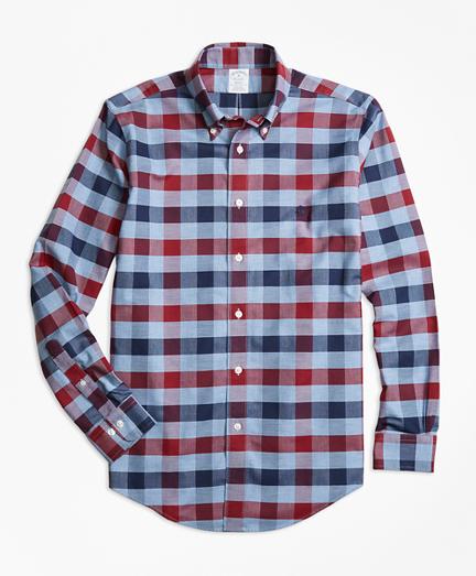 Brooks Brothers Non-iron Regent Fit Heathered Bold Gingham Sport Shirt