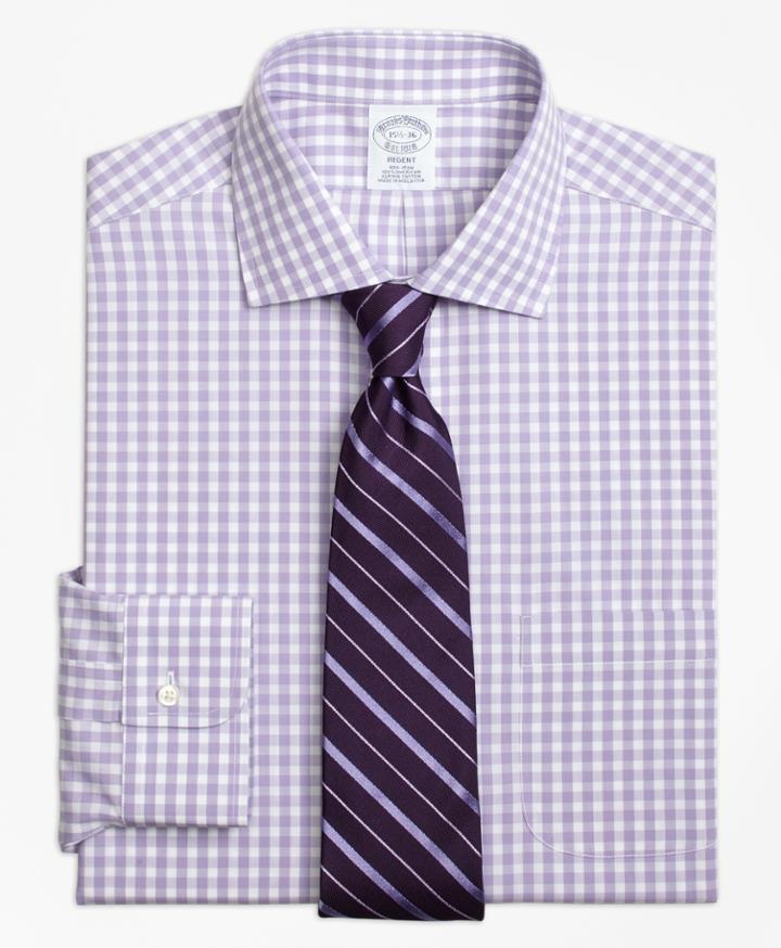 Brooks Brothers Men's Non-iron Slim Fit Gingham Dress Shirt