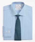 Brooks Brothers Men's Luxury Collection Slim Fitted Dress Shirt, Franklin Spread Collar Pinstripe