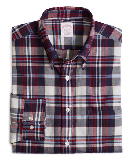 Brooks Brothers Regular Fit Americana Plaid Madras Sport Shirt