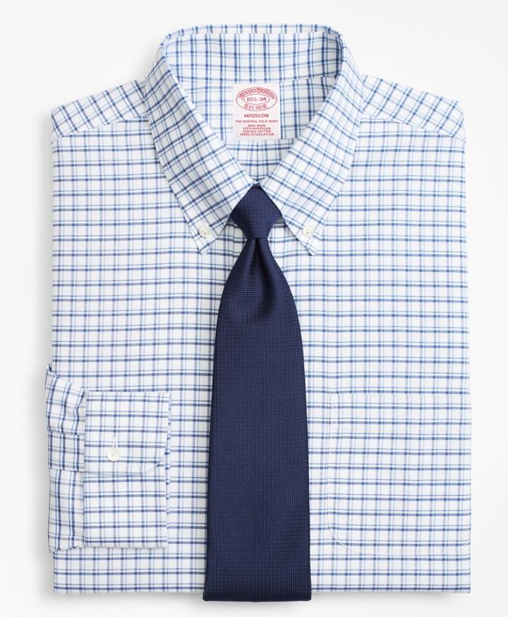 Brooks Brothers Men's Brookscool Regular Fit Classic-fit Dress Shirt, Non-iron Sidewheeler Windowpane