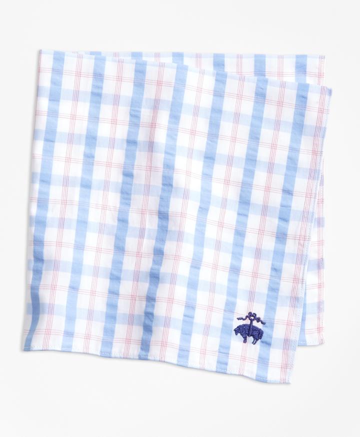 Brooks Brothers Men's Plaid Seersucker Pocket Square
