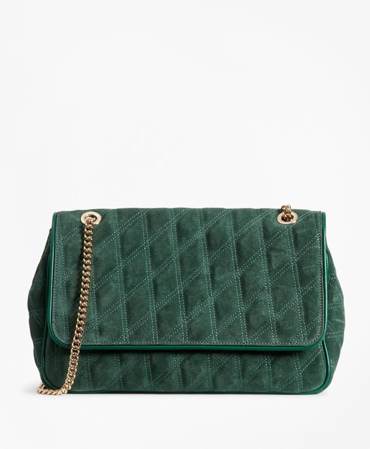Brooks Brothers Women's Quilted Suede Convertible Cross-body Bag
