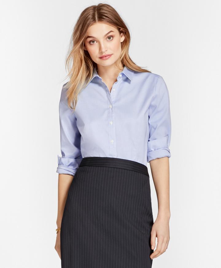 Brooks Brothers Women's Nine-to-nine Stretch Cotton Pinpoint Oxford Shirt