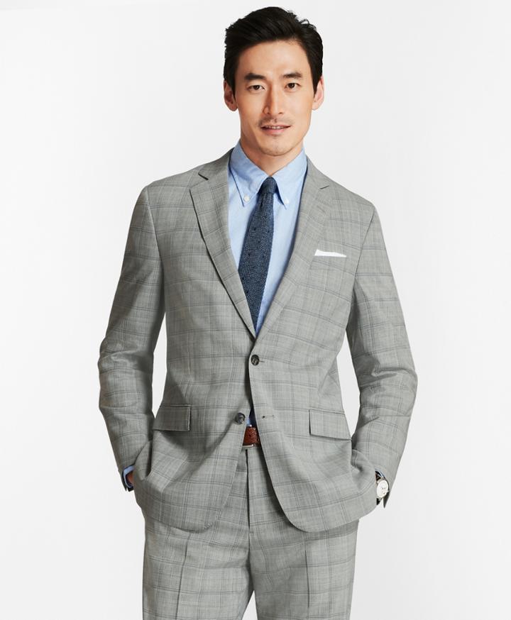 Brooks Brothers Men's Regent Fit Brookscool Open Plaid Suit