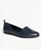 Brooks Brothers Women's Leather Round-toe Flats