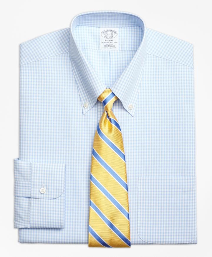 Brooks Brothers Men's Non-iron Slim Fit Dobby Gingham Dress Shirt