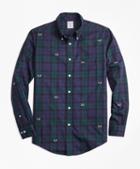 Brooks Brothers Regent Fit Black Watch With Antler Embroidered Sport Shirt