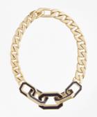 Brooks Brothers Women's Chain Leather Knot Necklace