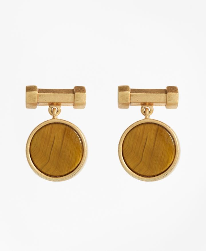 Brooks Brothers Women's Round Tigereye Earrings