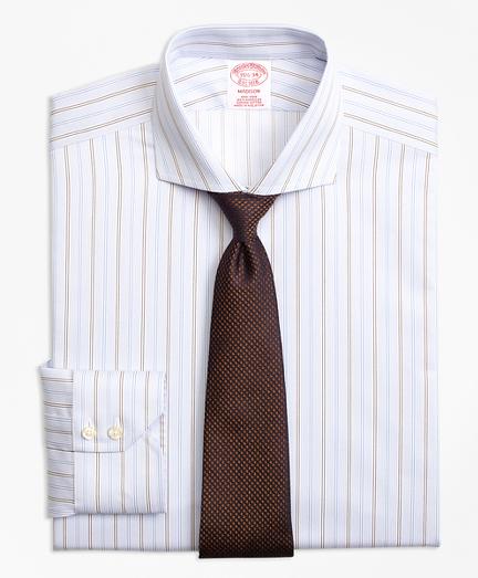 Brooks Brothers Non-iron Madison Fit Double Alternating Stripe Dress Shirt