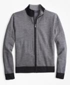 Brooks Brothers Merino Wool Micro-diamond Full-zip Sweater