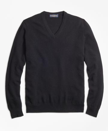 Brooks Brothers Men's Cashmere V-neck Sweater-basic Colors