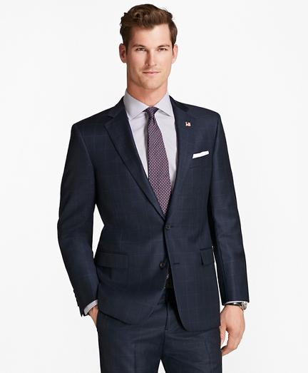 Brooks Brothers Regent Fit Saxxon Wool Tic With Windowpane 1818 Suit