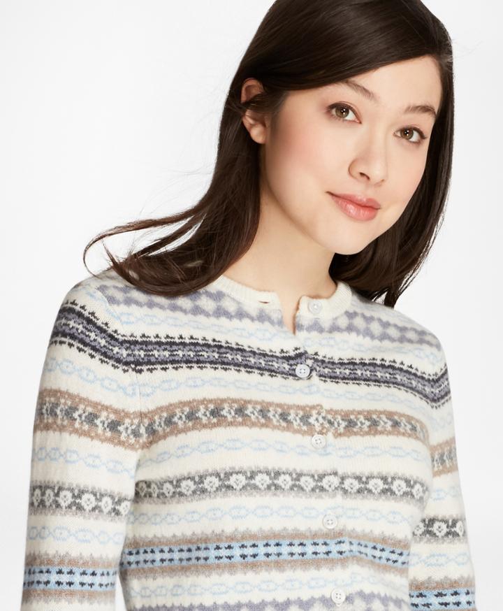 Brooks Brothers Women's Lambswool Fair Isle Cardigan