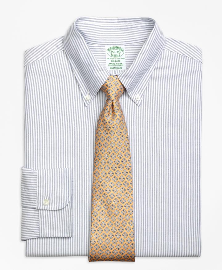 Brooks Brothers Men's Original Polo Button-down Oxford Extra Slim Fit Slim-fit Dress Shirt, Bengal Stripe