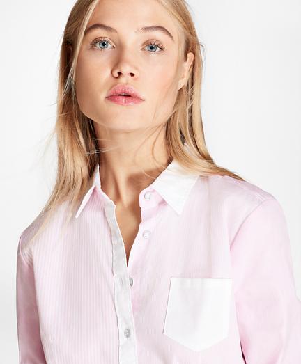 Brooks Brothers Striped Cotton Poplin Fun Shirt