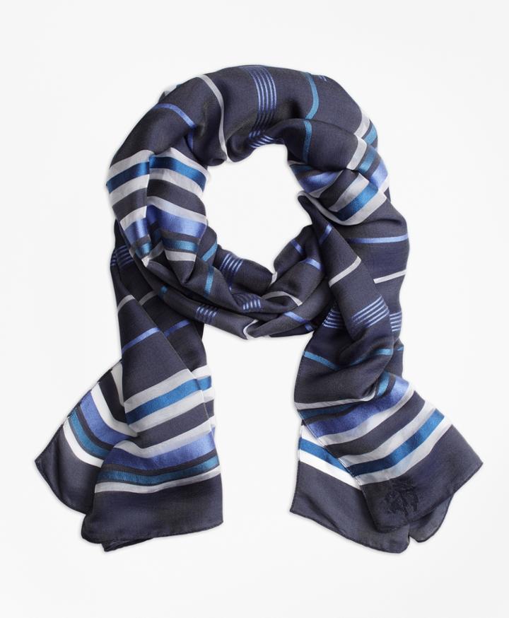 Brooks Brothers Women's Striped Silk Scarf