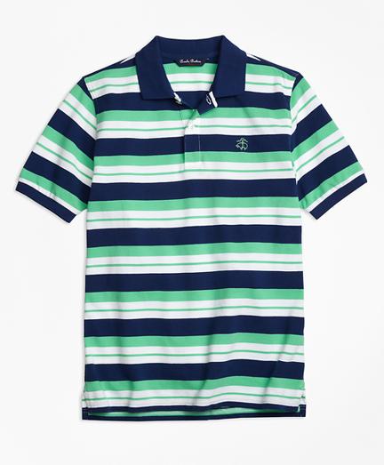 Brooks Brothers Alternate Stripe Pique Polo Shirt
