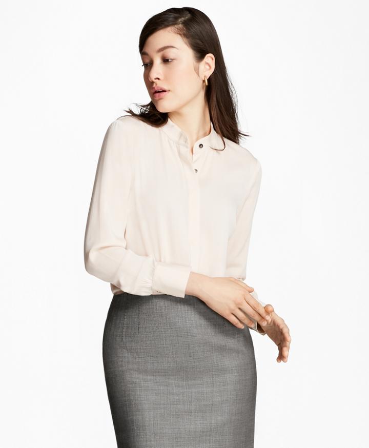 Brooks Brothers Women's Stretch Silk Georgette Blouse