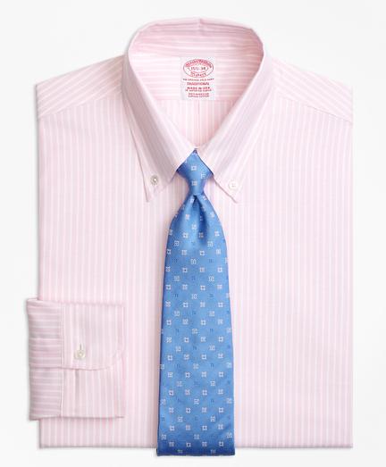 Brooks Brothers Original Polo Button-down Oxford Traditional Relaxed-fit Dress Shirt, Ground Stripe