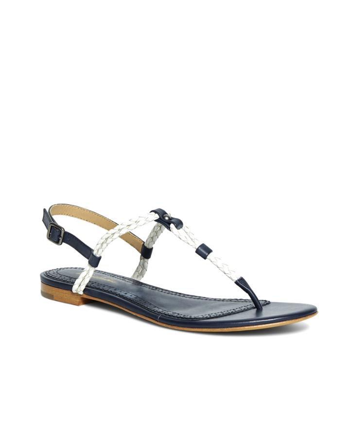 Brooks Brothers Women's Braided Calfskin Sandals