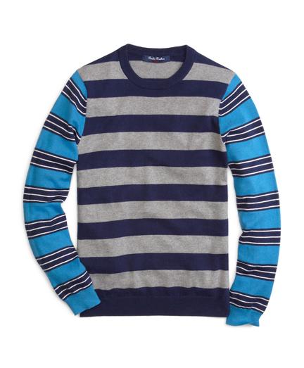 Brooks Brothers Contrast Sleeve Stripe Sweater