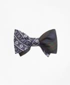 Brooks Brothers Men's Snowflake Stripe With Mckinley Tartan Reversible Bow Tie