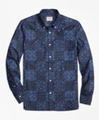 Brooks Brothers Men's Indigo Bandanna-print Denim Sport Shirt
