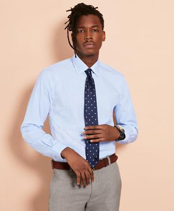Brooks Brothers Stripe Nine-to-nine Cotton Broadcloth Sport Shirt