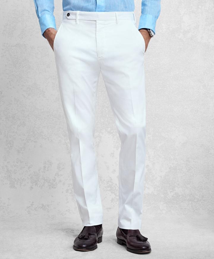 Brooks Brothers Men's Golden Fleece White Pique Chinos