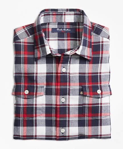 Brooks Brothers Winter Tartan Flannel Sport Shirt