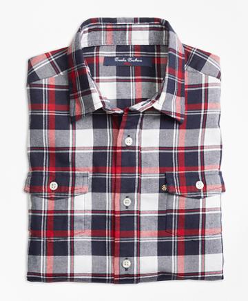 Brooks Brothers Winter Tartan Flannel Sport Shirt