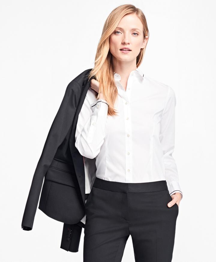 Brooks Brothers Women's Cotton-blend Poplin Blouse